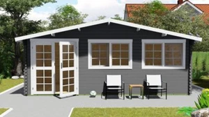 Gartenhaus aus Holz 6x4m Blockhaus 40mm Holzhaus Gartenlaube Norwegen 53 - Bild 1 von 7