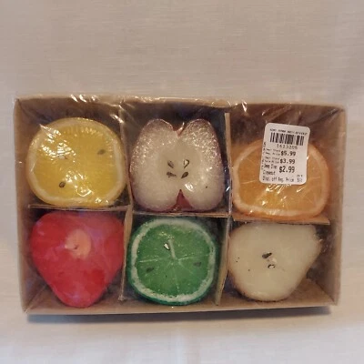 Velas Flotantes 6 Frutas Coloridas, Manzana, Fresa, Pera, G. Lima, Y. Cal, O Foto 1 de 4