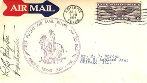 First Airmail Flight Abilene Texas - Chicago IL July1 1931 AAMC#33E23 - Picture 1 of 1