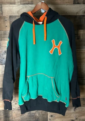 Hudson 45 Athletic Department 连帽衫男式 L 码绿色橙色黑色套衫 — 第 1/4 张图片