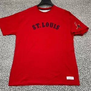 St Louis Cardinals Shirt Men Extra Large Red Mitchell & Ness Cotton Crew Neck XL - Picture 1 of 7