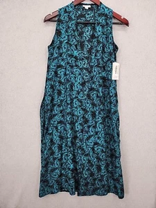 NWT Lularoe Woman XS Black/Teal Rose Pattern Vest Duster Chiffon - Picture 1 of 6