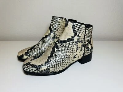 Botines para mujer Aquatalia Fuoco de cuero con estampado de serpiente negro crema 5,5 Foto 1 de 4