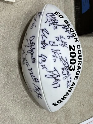 2003 Ed Block Courage Award Signed Football NFL Dilfer Douglas Vrabel Nalen - Image 1 of 4