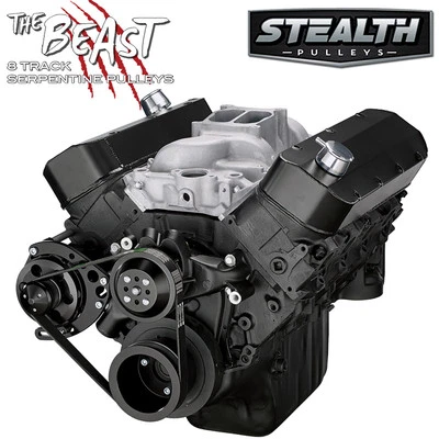 Kit de polea serpentina BBC negra Big Block Chevy 454 sistema de conversión alternador Foto 1 de 4