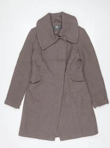 BHS Womens Brown Overcoat Coat Size 10 Button - Pockets - Picture 1 of 10