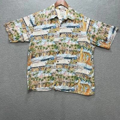 REYN SPOONER Jimmy Buffett Vintage Hawaiian Shirt Mens XL Cruise Scene 51" USA - Image 1 of 4
