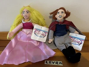 DORNRÖSCHEN 2er Set PRINZESSIN AURORA & PRINZ PHILLLIP Disney Plüsch Sitzsack 9 Zoll - Bild 1 von 3