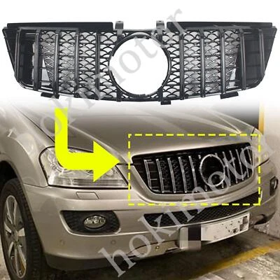 1x Parrilla de parachoques delantero negra para Mercedes Benz Clase ML W164 2005-2008 Foto 1 de 4