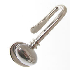 SILVER NAPKIN HOOK & RUGBY BALL.  HALLMARKED STERLING SILVER RUGBY NAPKIN CLIP
