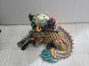 Estatua de dragón chino vintage de mediados del siglo XX - Imagen 1 de 3