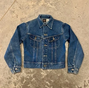Vintage 70s Lee Riders Denim Jean Trucker Jacket Blue Boys Size 14 USA Union - Picture 1 of 9