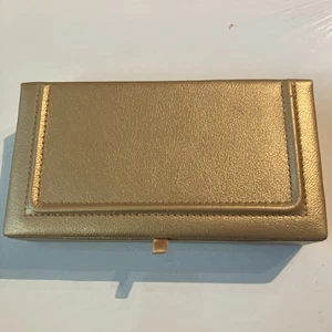 Portagioie da viaggio Estee Lauder vintage oro ecopelle - Foto 1 di 14