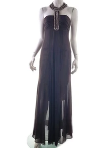 Amanda Wakeley Size 36 Brown Long Ball Gown Evening Dress Sleeveless Pebbles - Picture 1 of 5
