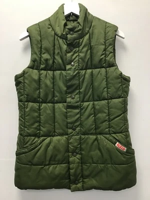 Original Vintage Puffa Gilet-Padded/Quilted Gilet-Green/Olive-Size M-Unisex - Image 1 of 4