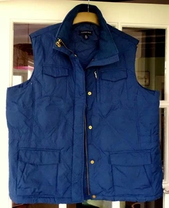 Lands End Women’s Navy Blue Padded Goose Down / Feather Gilet Size XL 18 / 20 - Picture 1 of 11
