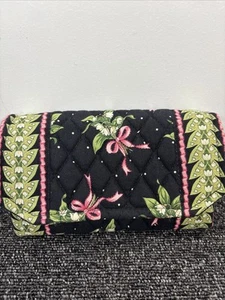 Vera Bradley Cloth Black, Pink & Green Tri Fold Wallet, Top Zustand - Bild 1 von 13