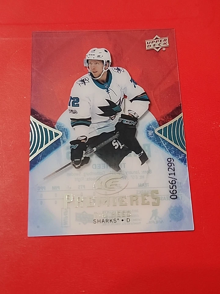 Tim Heed 2017-18 Upper Deck Ice Premieres 656/1299 San Jose Sharks #110 - Image 1 of 4