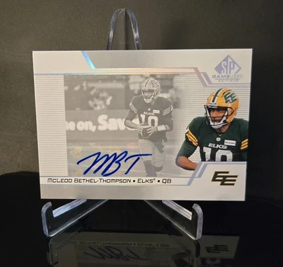 签名 🔥 MCLEOD BETHEL THOMPSON 2025 Upper Deck SP 正品 CFL 比赛使用 签名 — 第 1/2 张图片