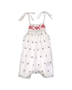 Mer St. Barth Marley Shoulder Tie Baby Romper - Picture 1 of 4