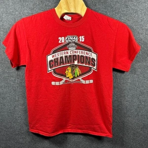 2015 Stanley Cup Blackhawks Western Conference Champions Gildan T Shirt L - Picture 1 of 8