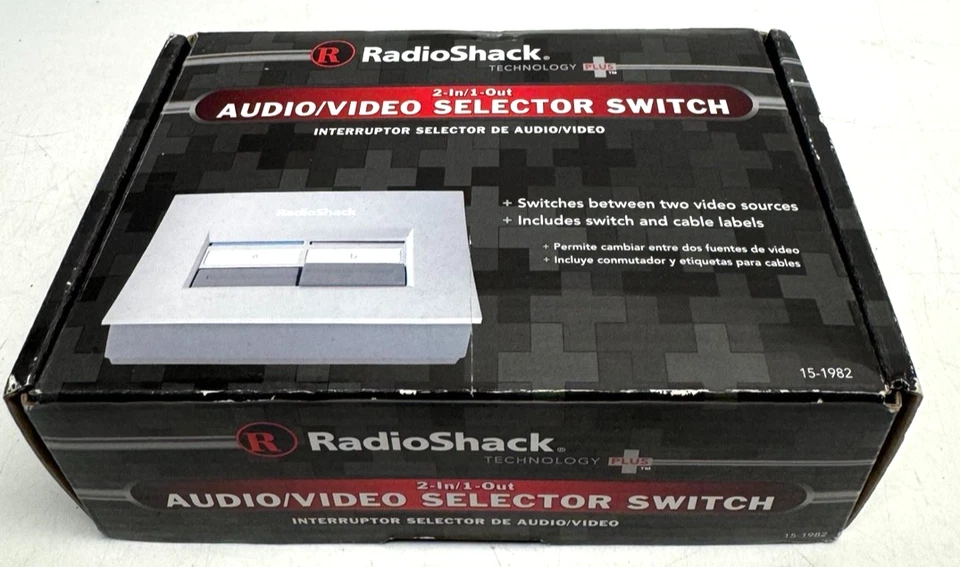 Vintage RadioShack  AudioVideo A/V SelectorSwitch 2-In/1-Out Way M:15-1982 - Image 1 of 4