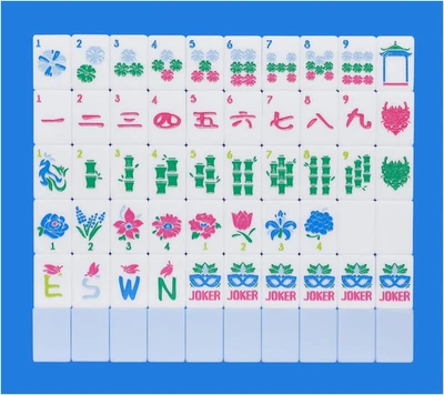 American Mahjong Tile Set with Carrying Bag and Accessories, 160 Acrylic Engrave - Image 1 of 4