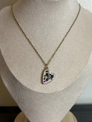 NEW Handmade Gold Heart/Strawberry Necklace | Waterproof & Tarnish Resistant - Image 1 of 4