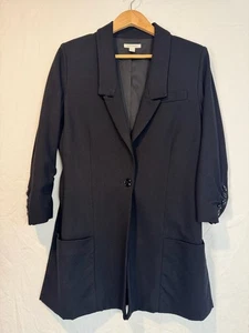 Boston Proper Beyond Travel Classic Boyfriend Blazer Jacket BLACK Size 10 - Picture 1 of 4