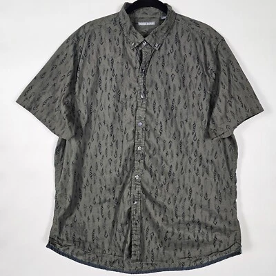 Camisa Michael Bastian Plumas 100% Algodón Para Hombre 2XL Manga Corta Botón Foto 1 de 4