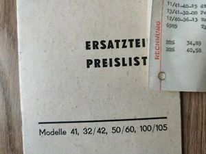 Ersatzteilliste Preisliste Schreibmaschine Erika Robotron Modelle 41 32/42 1977 - Bild 1 von 3
