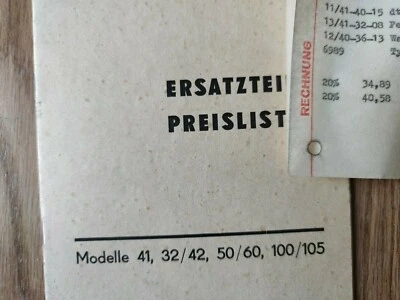 Ersatzteilliste Preisliste Schreibmaschine Erika Robotron Modelle 41 32/42 1977 - Bild 1 von 3