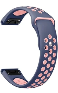 Compatible Band Garmin Fenix 7/6/5/3 Tactix 26mm Woven Adjustable Blue And Pink - Picture 1 of 11