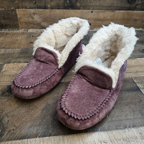 UGG Alena Mocassino Pantofole Donna 7 Vino Pelle di Pecora Slip On Y2K
