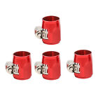 4x Red AN6 Hex Hose Finisher Clamp Hose End Cover Fitting Adapter Connector New