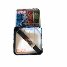 DC Comics Stainless Steel Rubber Avengers Logo Bracelet 8.25"