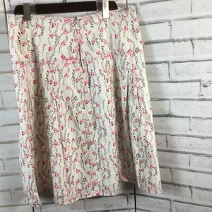 Weird Fish Women's Midi Skirt Pink Floral Pattern Cotton Womens Size M - Imagen 1 de 4