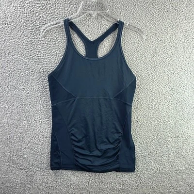 Athleta бак женщин маленький синий сетки спортивная эластичная йога Activewear без рукавов - Изображение 1 из 4