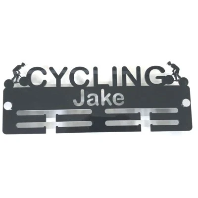 Personalised Cyclist Medal Hanger - Many Colour Choices - Includes Fixings - image 1 of 4