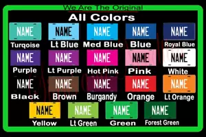 PERSONALIZED ALUMINUM LICENSE PLATE Car Tag (Your Name & Color Only) Custom - Foto 1 di 8