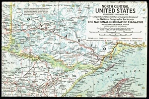 1958-11 National Geographic Map NORTH CENTRAL UNITED STATES USA November - (507) - Picture 1 of 2