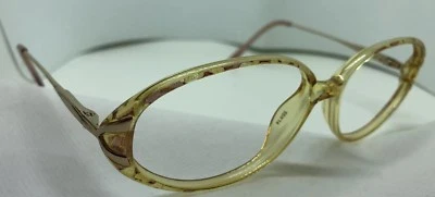 Safilo Elasta Eyeglasses Emozioni 4015 QK3 55/14/130 Amber Gold Round Women’s - Image 1 of 4