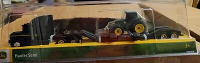 John Deere Kids 37382 Hauler Semi and Tractor Toy - Yellow Green by Tomy - Image 1 of 4