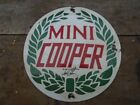 Classic Mini Cooper domed 30 cm diameter reproduction enamel advertising sign