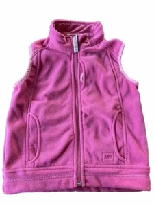 REI Girls Vest Tots 4T Pink Fleece Zip up front w/pockets excellent cozy & warm - Picture 1 of 14