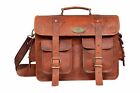 Leather Messenger Business Laptop Briefcase Satchel (Tan Brown Bag) 18