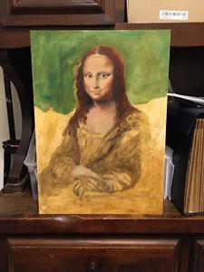 Art, Mona Lisa, Rendition, Original Oil Painting, Unfinished, Hand Painted - Picture 1 of 4