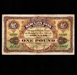 Isle of Man 1 Pound 1958 P-1c * VF+ * Rare * - Picture 1 of 2