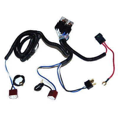 Ceramic H4 Headlight Relay Wiring Harness 2 Headlamp Light Bulb Socket Plugs 7X6 - Image 1 of 4