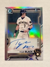 2021 Bowman Chrome Draft Tyler Black 1st Bowman Refractor Auto /499 Brewers
